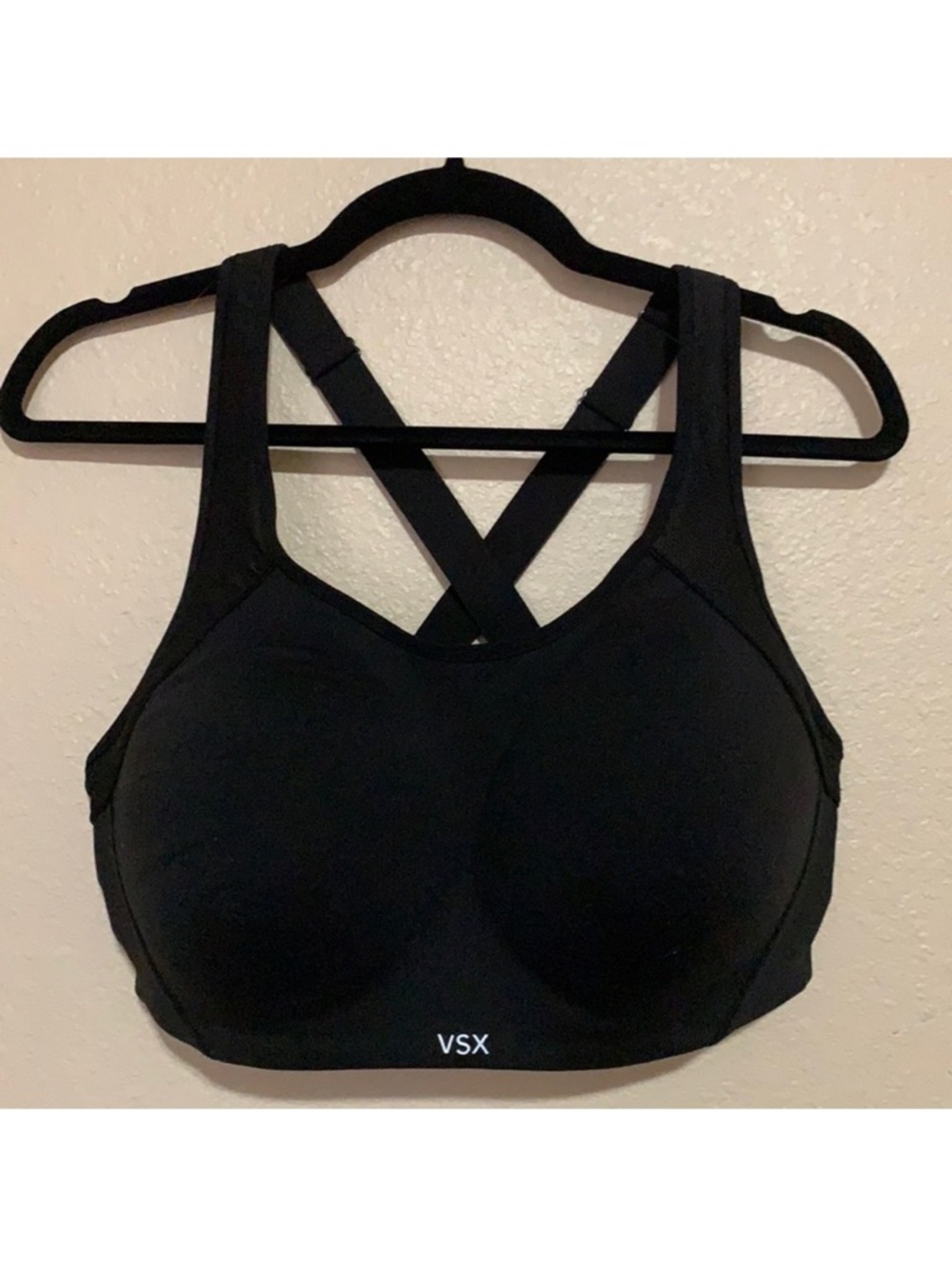 VSX Black Padded Crisscross Back Sports Bra